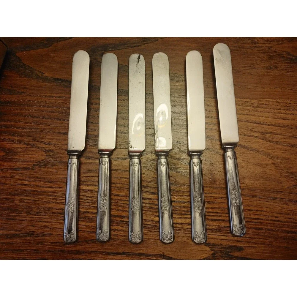 Warranted Nickel Plate bread and butter Knives set of 6